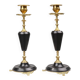 Empire Style Bronze and Ceramic Candlesticks, France, 1870s, Set of 2