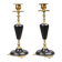 Empire Style Bronze and Ceramic Candlesticks, France, 1870s, Set of 2