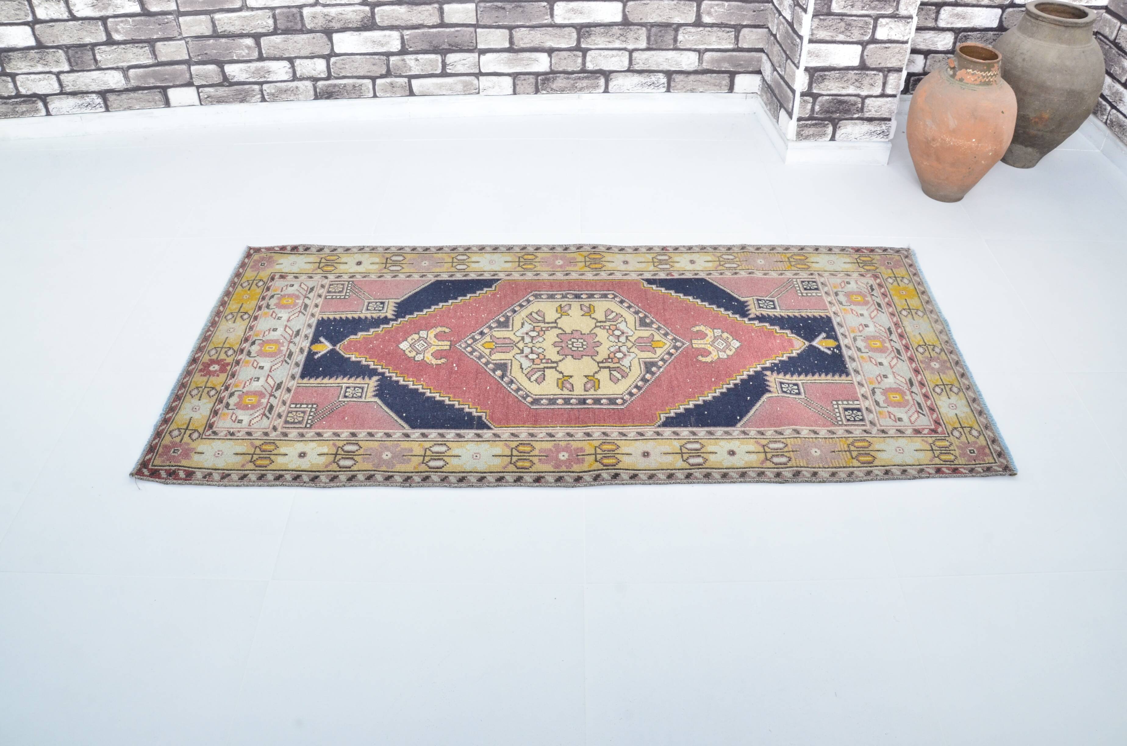 Vintage Turkish Small Floral Carpet sku 3281