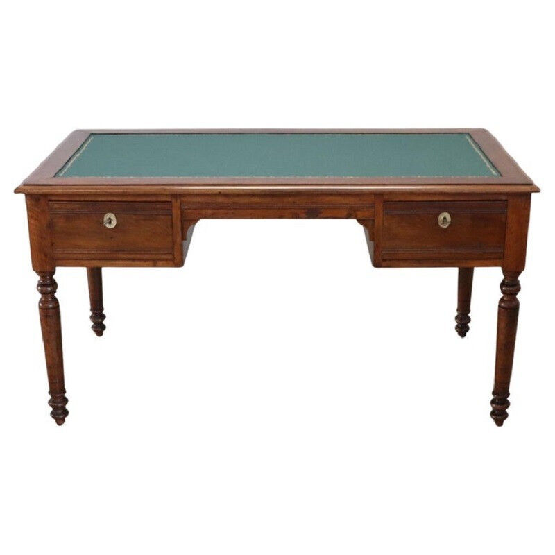 Antique Desk In Walnut, Italy Mid 19th Century, Restored