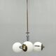 Chandelier en chrome et verre opalin Art Déco tchèque, années 1930