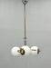 Czech Art Deco Chrome and Opaline Glass Chandelier, 1930s