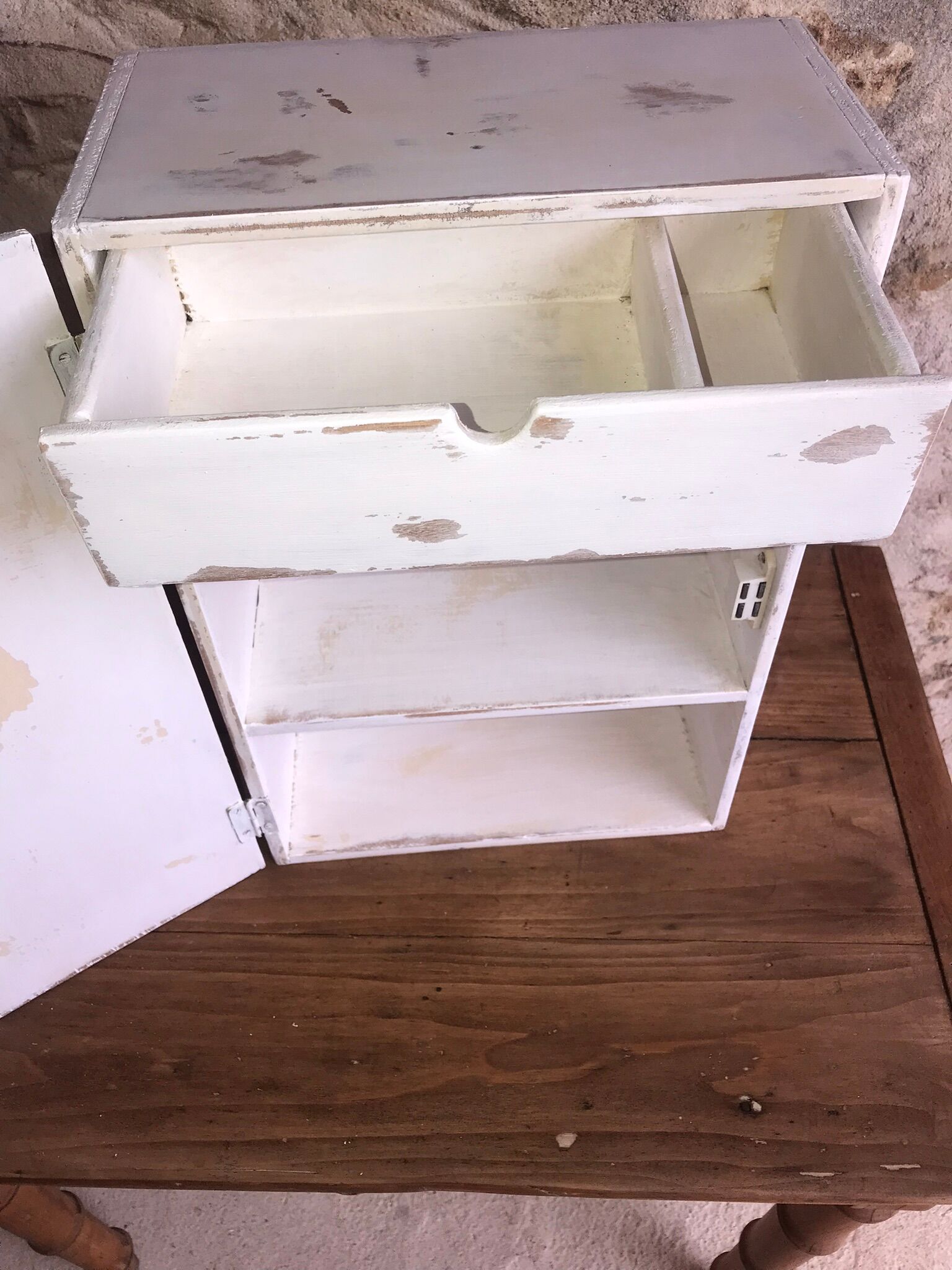 Wooden medicine cabinet