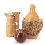 Rustic decorative wooden pitcher, 1950s