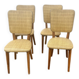 Set of 4 vintage chairs from the 50s and 60s in Scandinavian style.