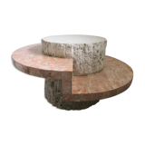 Black-pitched coffee table and faux marble tackle, Italy, 1970