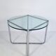 Table d'appoint en verre et chrome de Mies Van Der Rohe pour Knoll, vers 1970