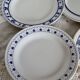 4 vintage mismatched flat plates in blue and white earthenware porcelain - Lot Emma