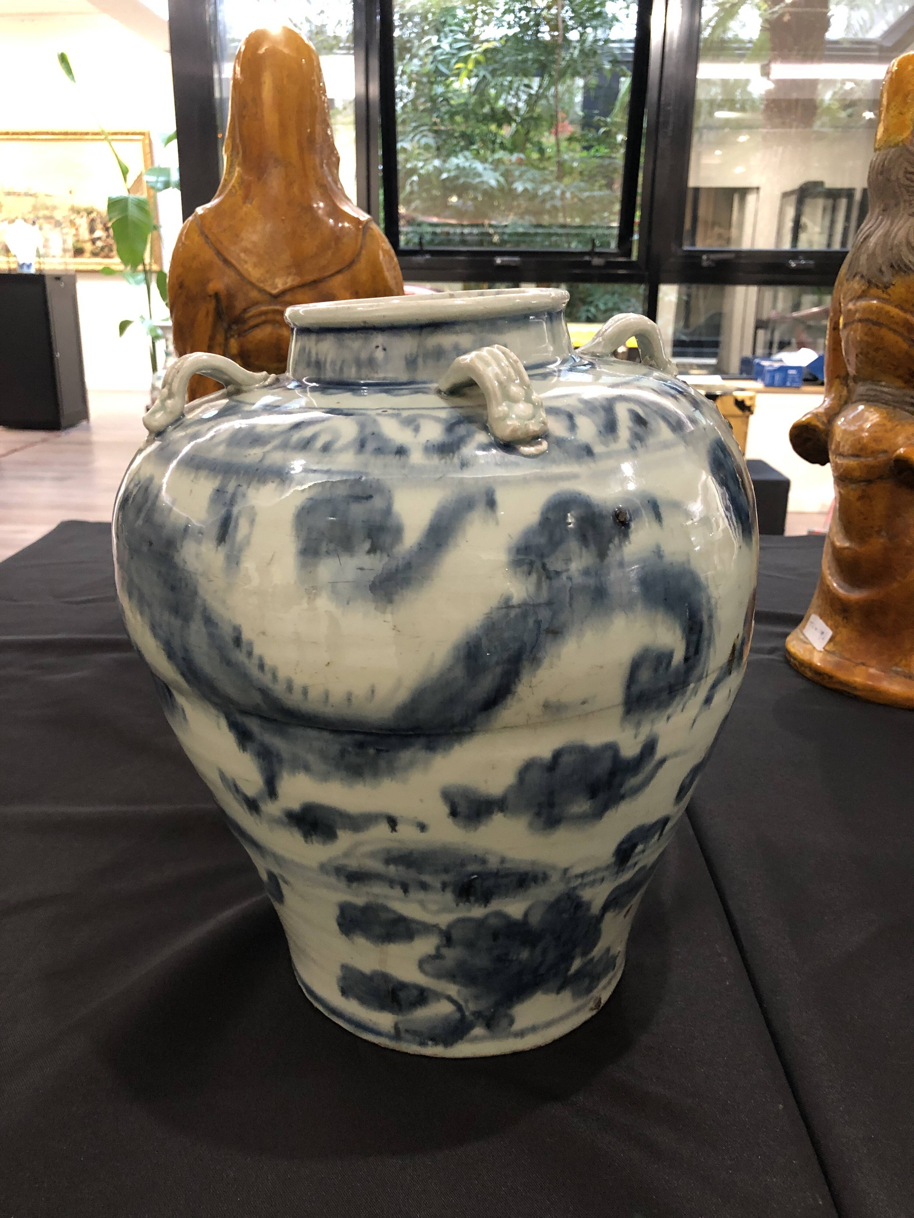 Ming vase in blue and white porcelain