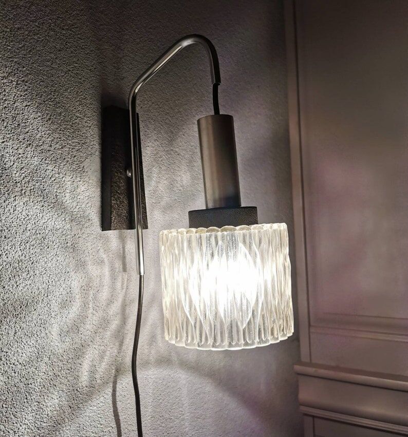 Fishing rod wall lamp, 1970s