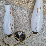 Pair of vintage double wall lamps, 50s.