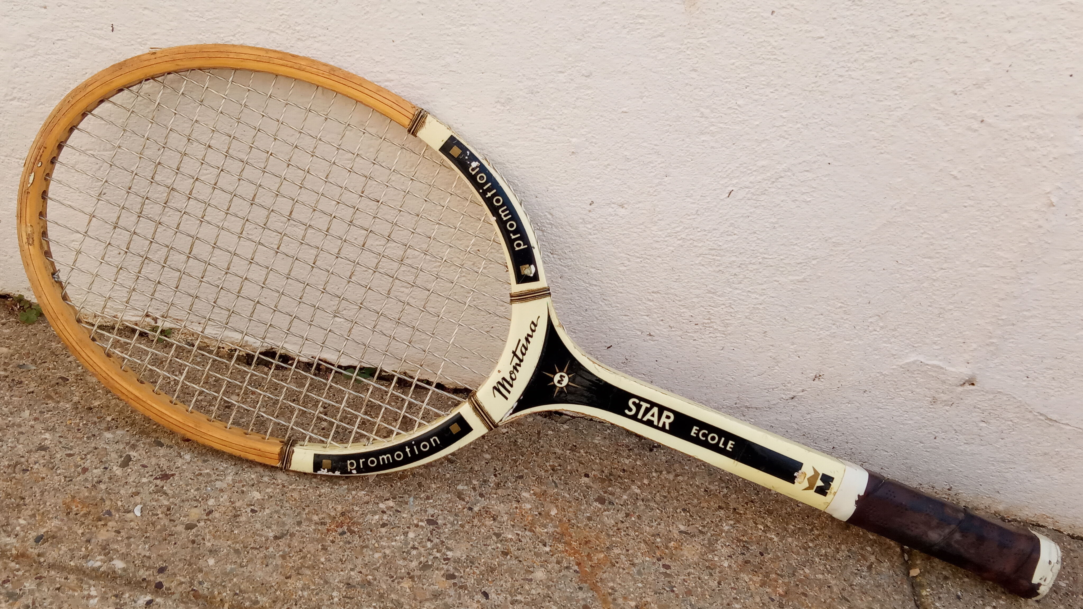 Vintage wooden tennis racket