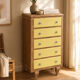 Chiffonnier art déco chêne brut et jaune