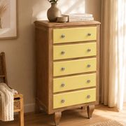 Art Deco chest of drawers in raw oak and yellow