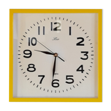 Vintage yellow plastic clock 70s