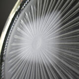 Plateau with handles, moulded glass and brass, Verlys, vintage Art Deco 1930-1940.