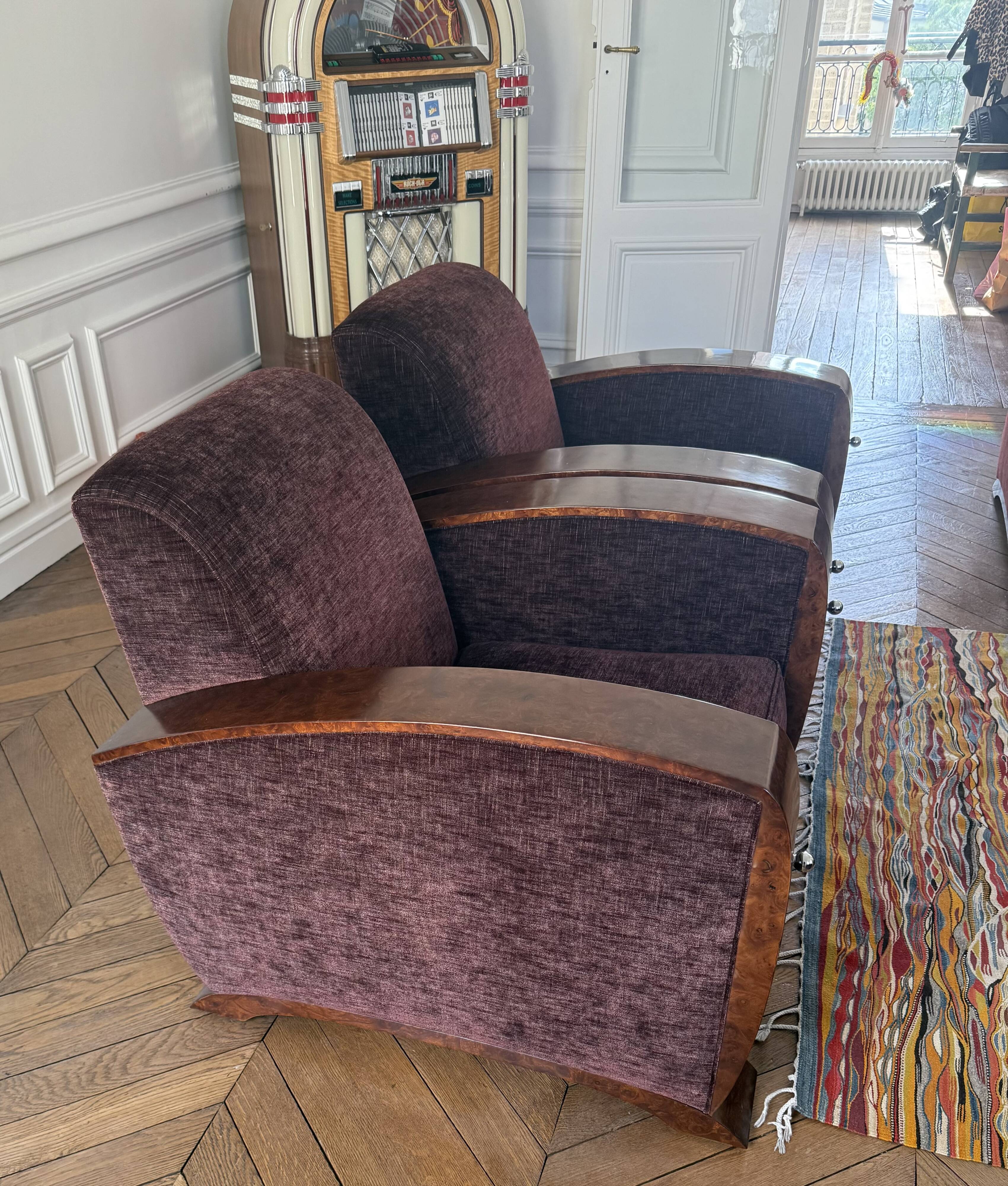 Fauteuil Garbo - style art deco - Daisy Simon - dos tendu