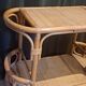 Rolling serving table rattan