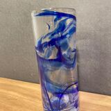 Tubular vase in stylized glass, arts and crafts
