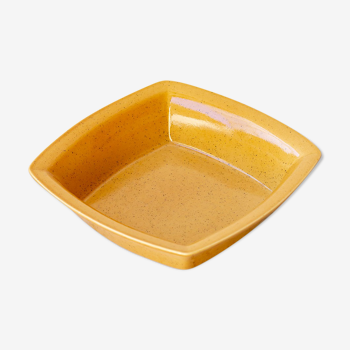 Speckled yellow ocher square dish