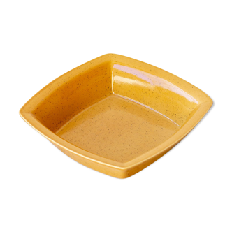 Speckled yellow ocher square dish