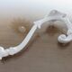 2 white cast iron pads art deco 30s 40s