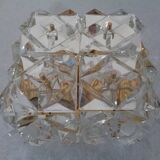 Gold-Plated & Crystal Glass Flush Mount Light from Kinkeldey, 1970s