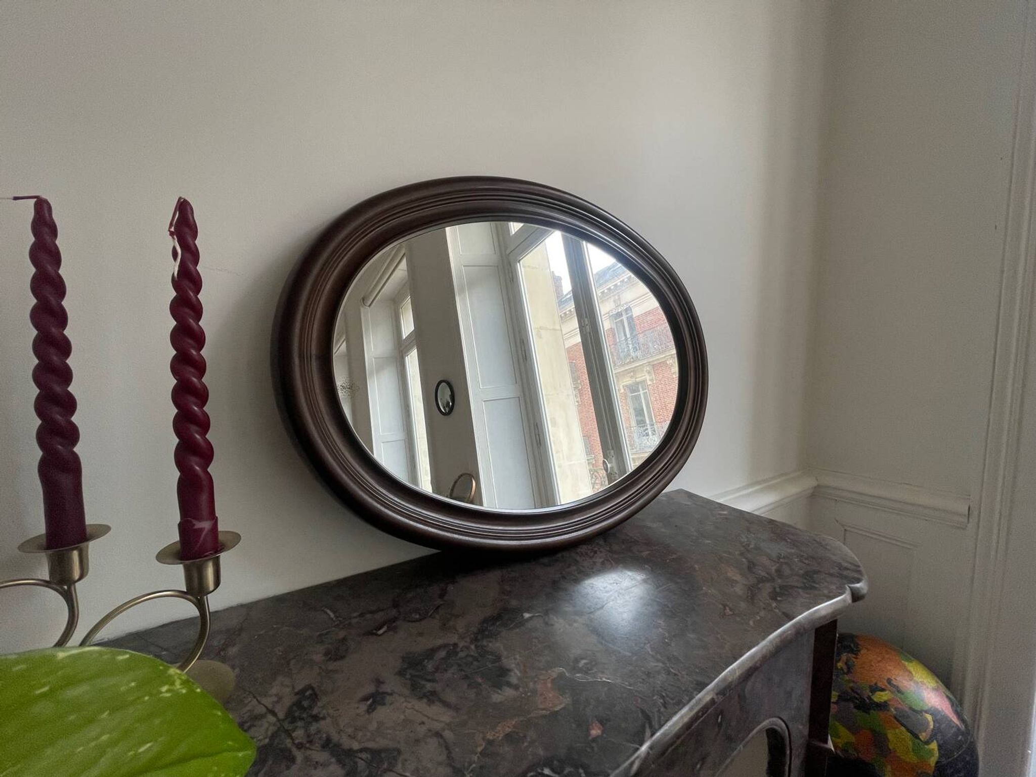 Syla vintage oval mirror