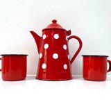 70s Polka Dot Enamel Coffee Pot - 1L