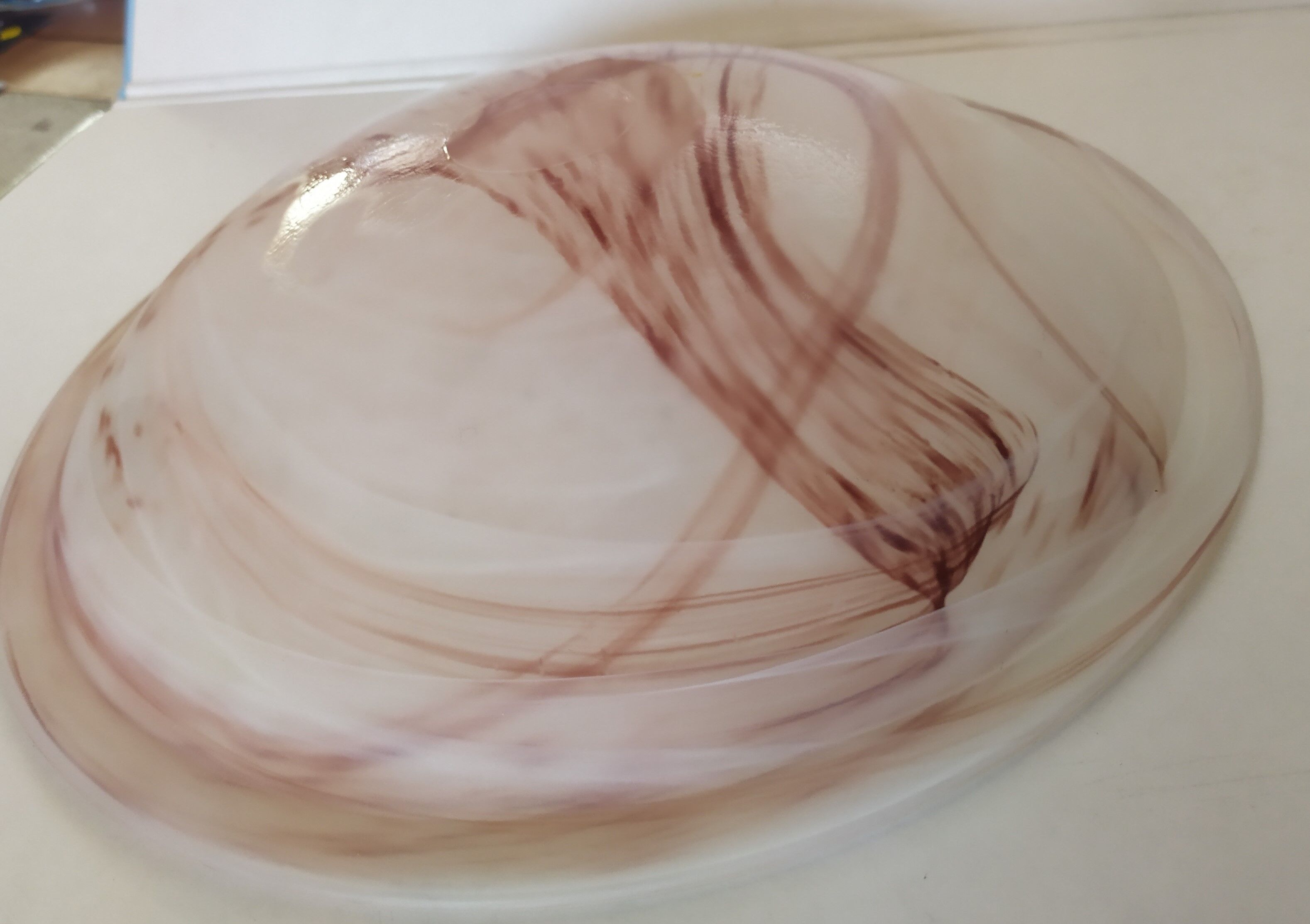 Brown marbled glass suspension lamp