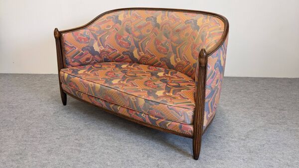 Canapé gondole ou banquette 2 places Art déco, France vers 1920