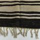 5x9 Cream & Brown Striped Handmade Vintage Kilim Rug, 147x264Cm