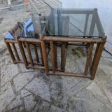 Rattan nesting table