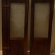 Chic old bookcase pegged in walnut with two glass doors and 5 shelves – Very good condition