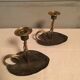 Pair of Art Nouveau-style "water lily" candlesticks