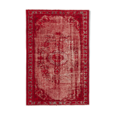 Hand-Knotted Vintage Turkish 1970s 177 cm x 268 cm Red Carpet