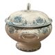 St Amandinoise Ironstone Soup Tureen, Pompadour Model, Blue Floral Decoration