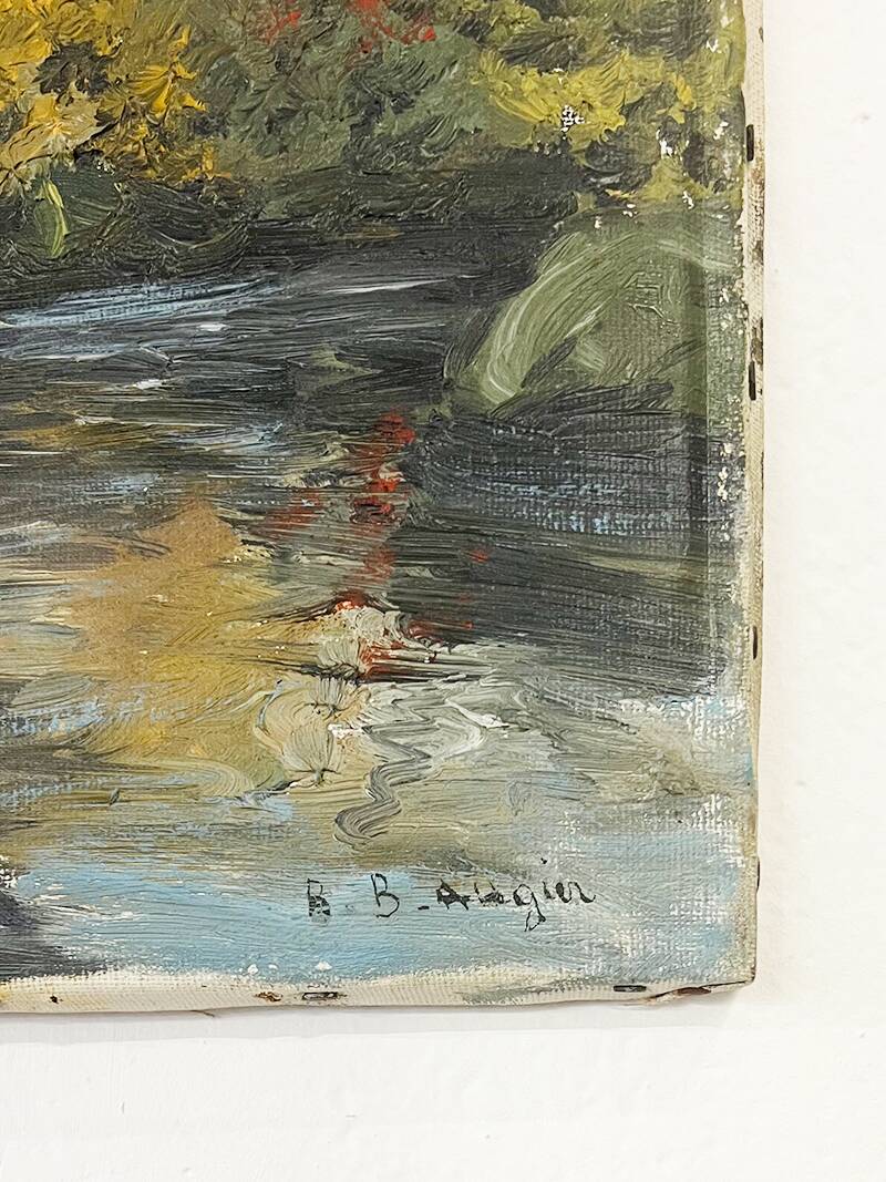 Painting "Riverside", oil on canvas