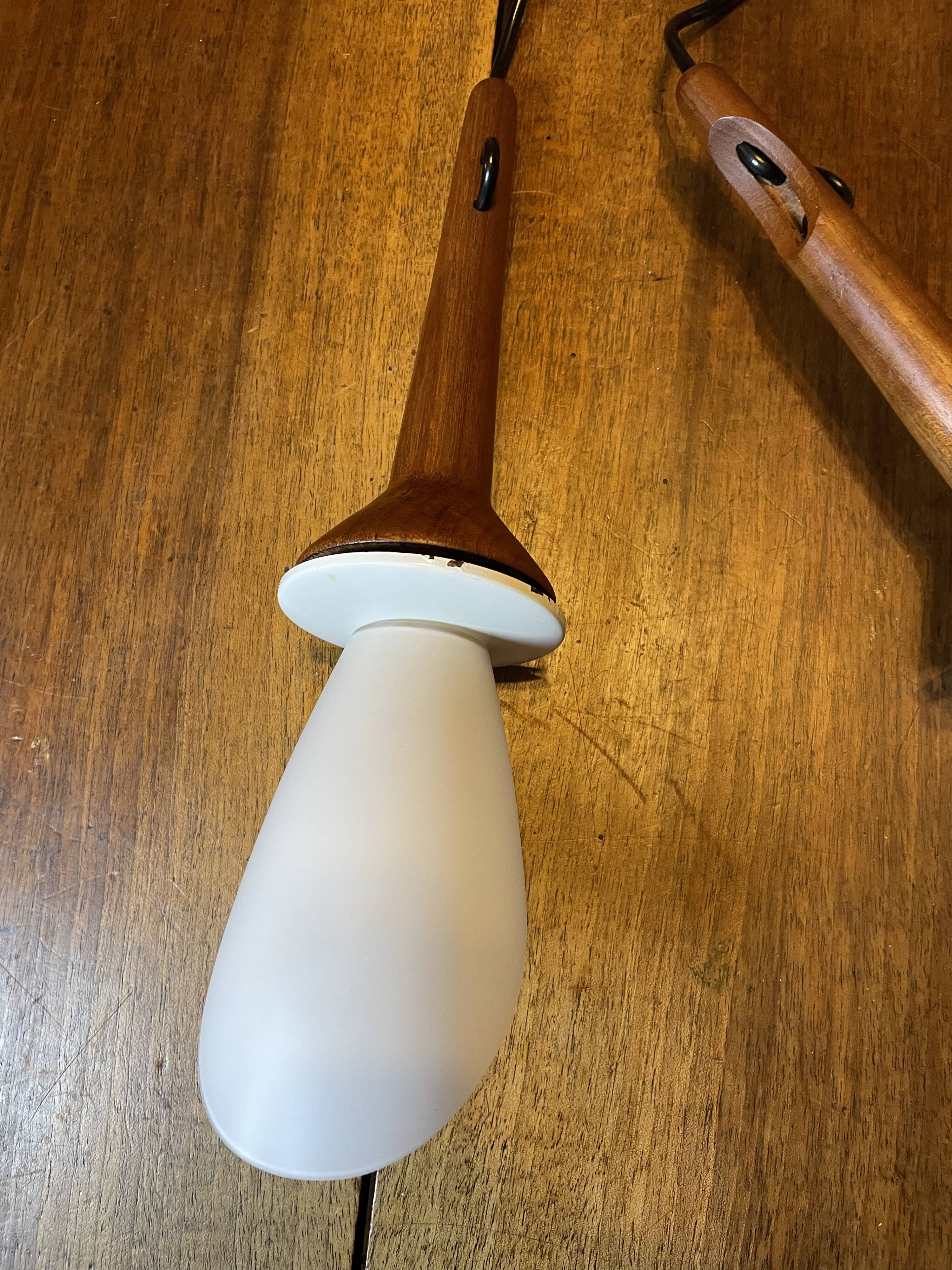 Scandinavian teak pendant light