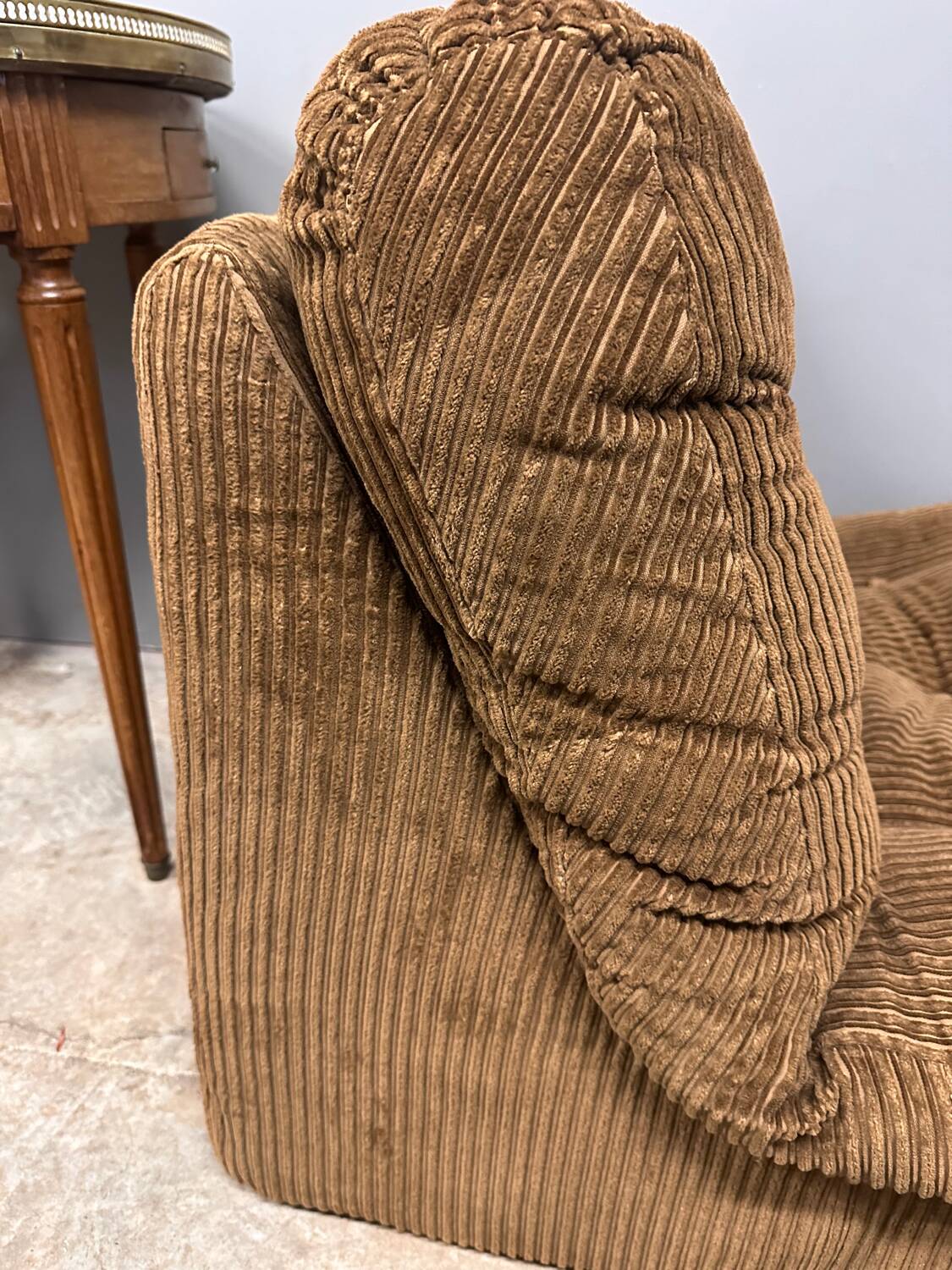 Vintage brown corduroy armchair from the 70s