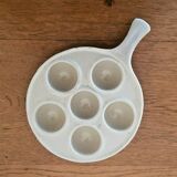 Set of 3 Vintage French Snail Cooking Pots 6 Snail Wells and Handles 3172