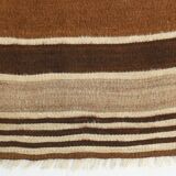 4x5 Camel Brown & Beige Vintage Kilim Rug, 118x161Cm