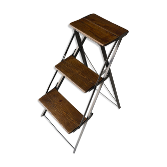 Old wood and metal stepladder