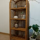 Round rattan shelf