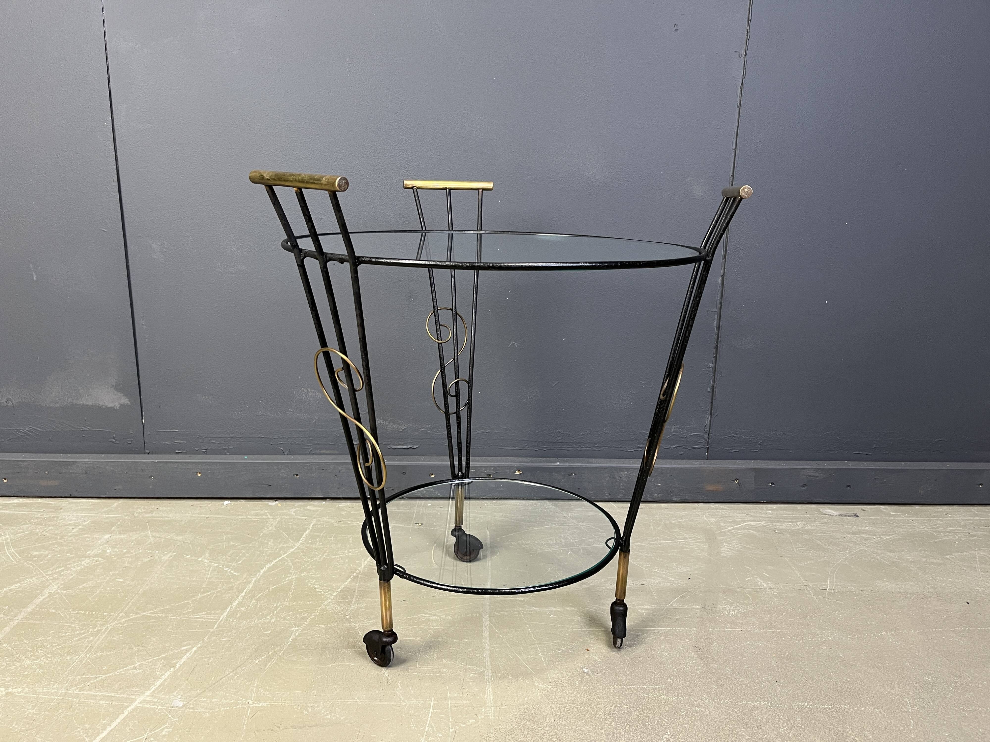 Mid century two tier italian trolley, 1950s