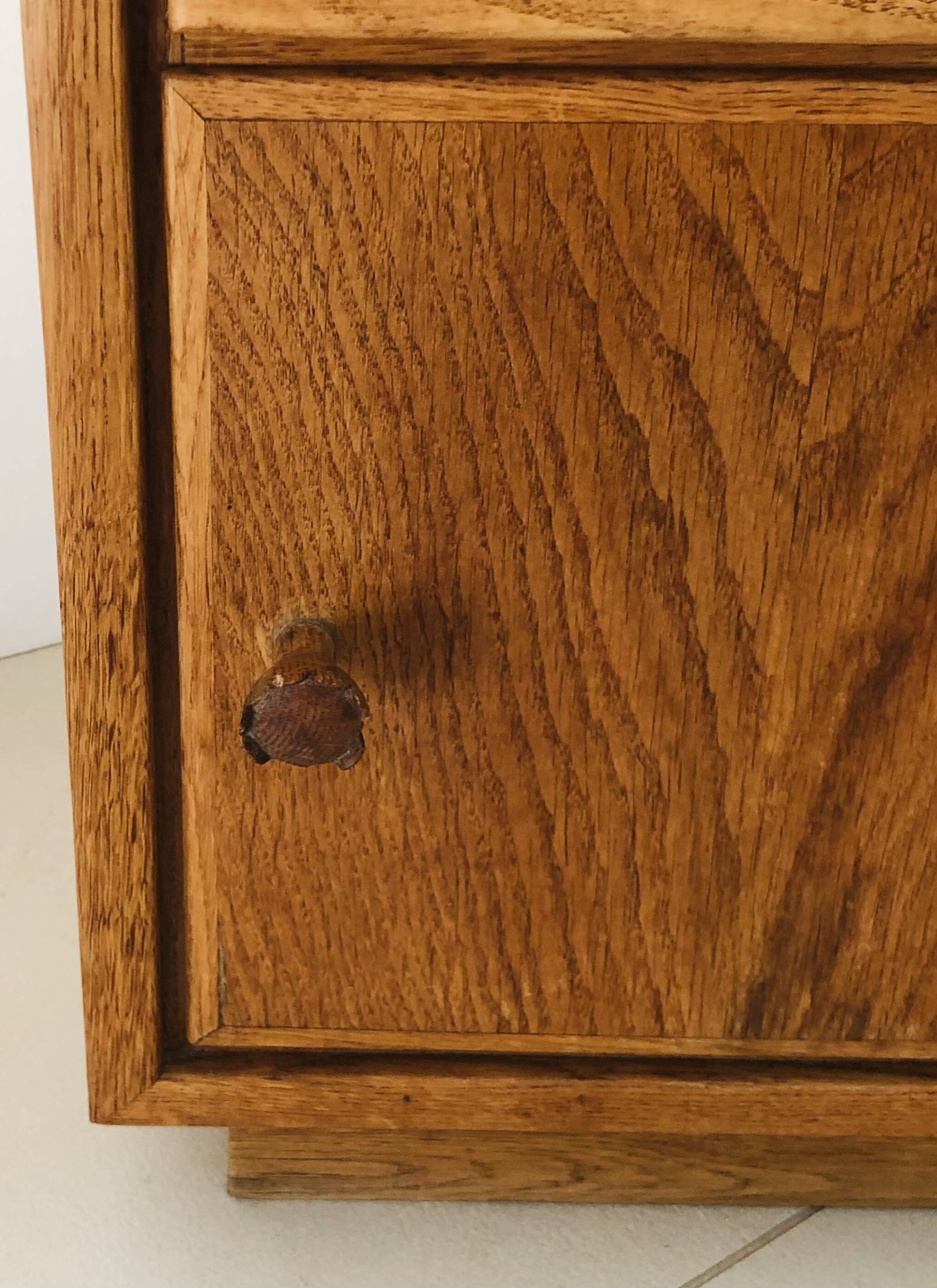 Oak bedside tables (x2); Italy 60s