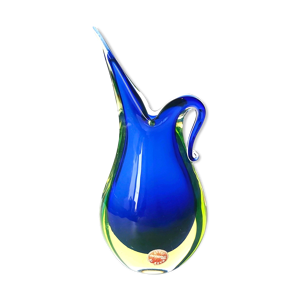 Vase en verre de Murano labellisé par Flavio poli pour seguso, années 1960