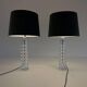 Paire de lampes en cristal de style milieu du siècle par Carl Fagerlund pour Orrefors Suède, années 1970