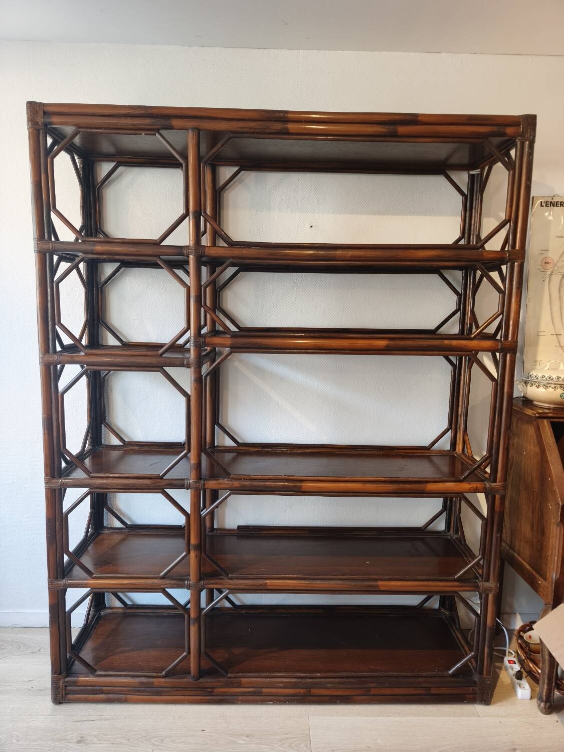 Rattan bookshelf