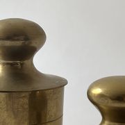 Set of 3 vintage boxes with genuine brass lids, 1950s.